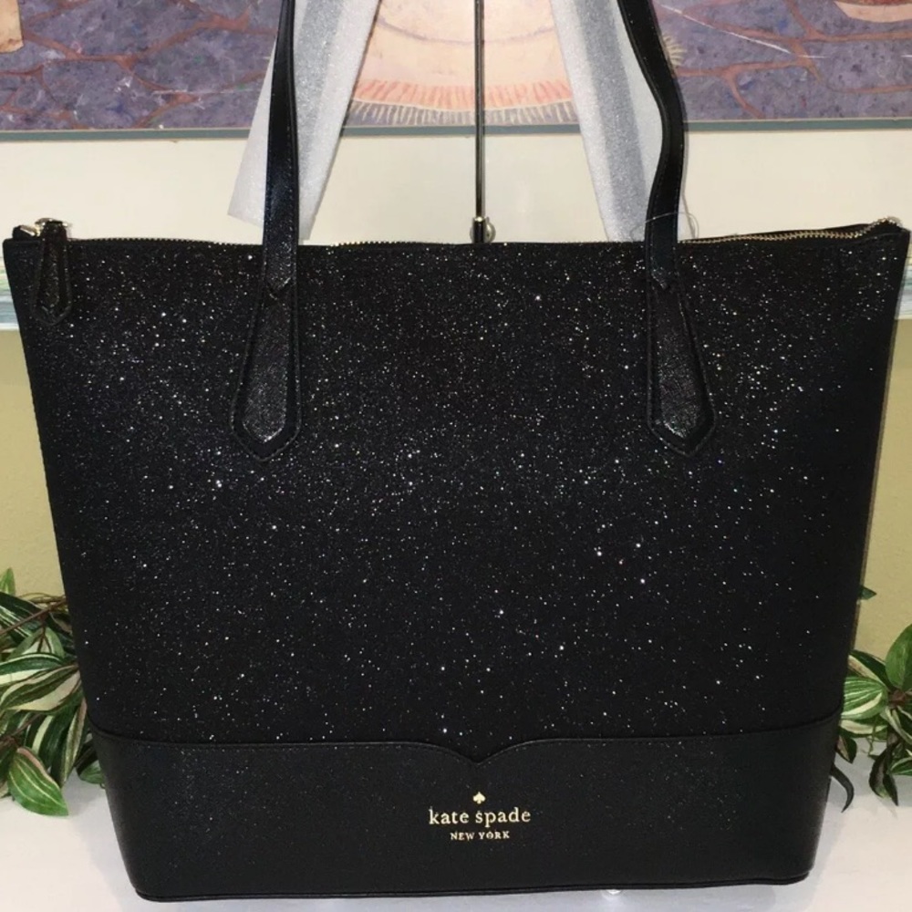 Kate Spade Lola Glitter Tote Black glitter New